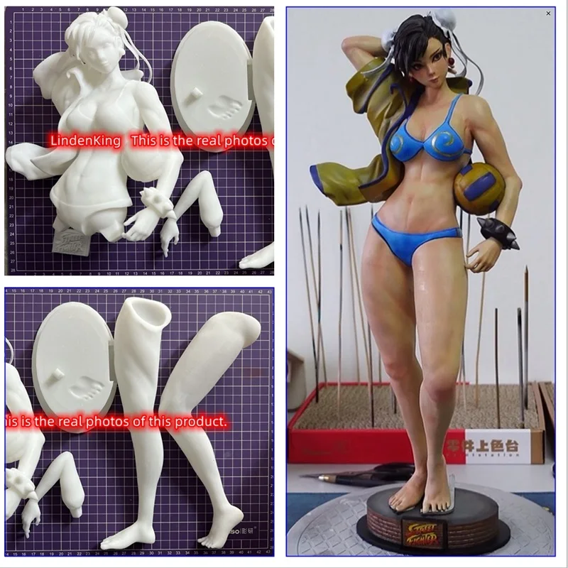 

LindenKing A495 1/6 3D Resin Street Fighter Chunli Garage Figure Kit GK Model Unpainted White-Film Collection To Painter