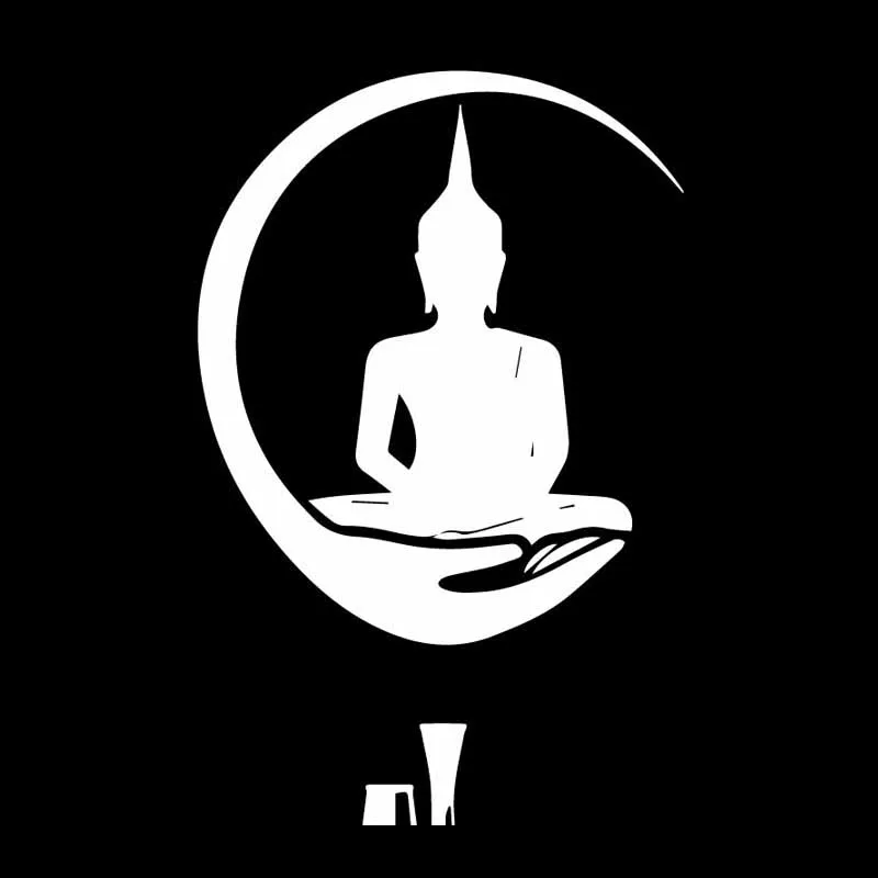 Car Stickers Shakyamuni Buddha Buddhist PVC Car Decoration Accessories Decals Creative Waterproof Black/white,16cm*10cm