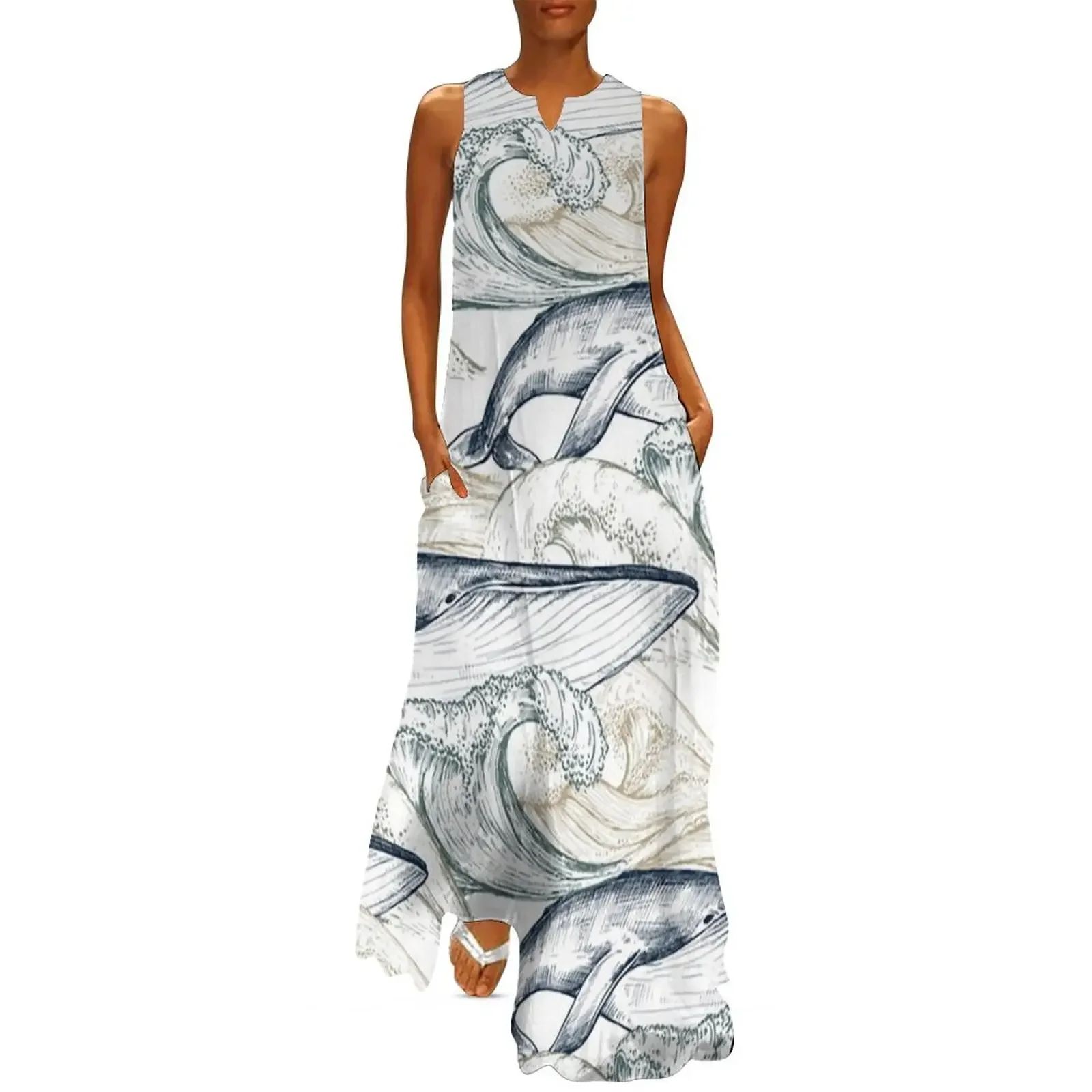 

Whales Long Dress elegant dresses plus sizes sensual sexy dress for women african dresses for woman woman dress