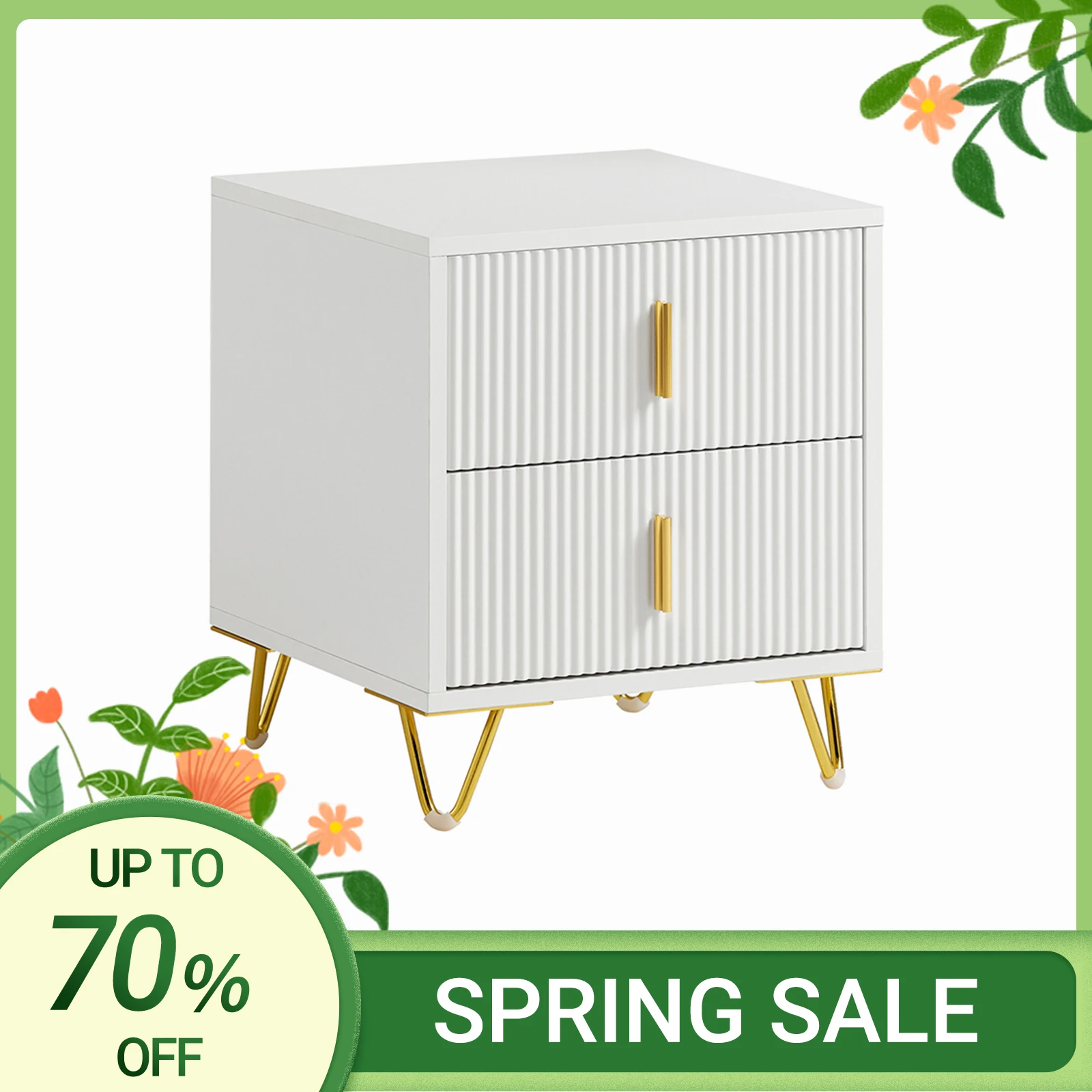 Sobuy Azul Fbt115 Mesita De Noche De 2 Cajones Para Caja, Cama Con Muelles, Sofá, Mesa Auxiliar, Mesa Para Teléfono, Mesita De Noche