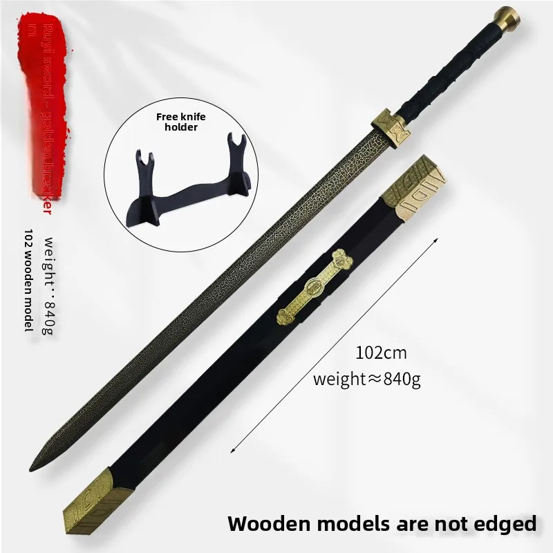 102 سنتيمتر/40.16in القرون الوسطى السيف خشبية مع غمد نموذج الدعائم كاتاناس أنيمي تأثيري الأجهزة الطرفية لوازم الحلي لعبة الهدايا