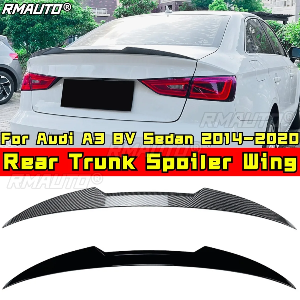 

Для Audi A3 8V Sedan 2014-2020 задний багажник крыло спойлер багажник спойлер крыло автомобильные аксессуары