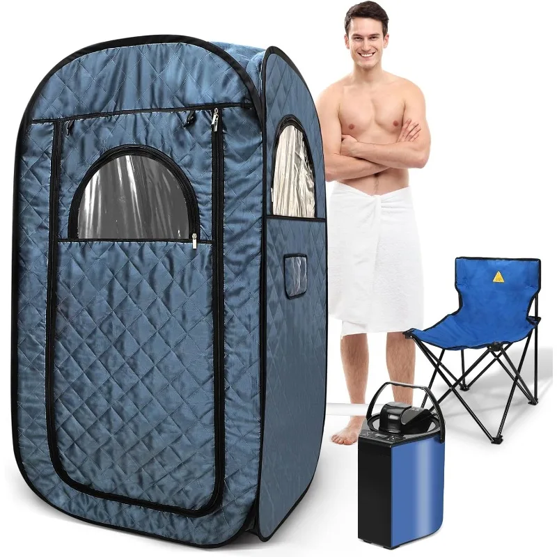 Portable Steam Sauna, Steam Saunas for Home, Personal Sauna for Home, Pop up Sauna Box Tent with 3 L Steamer, 9 Levels,