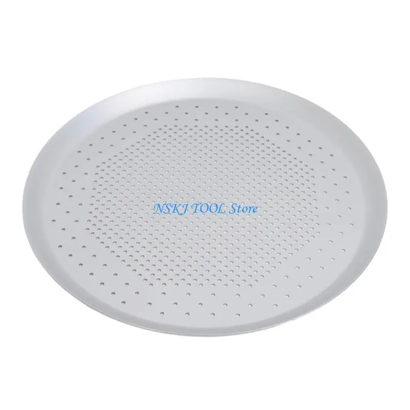 L8RC Portable Round Pizza Pan Aluminum Alloy Texture for Outdoor Baking Activity
