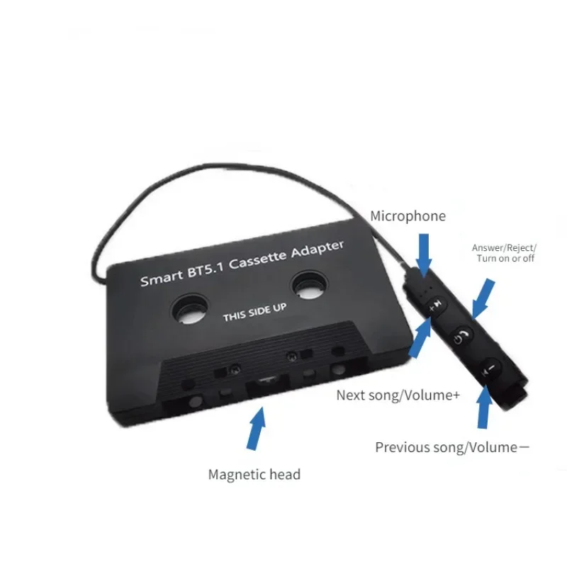 Adaptador de cassete DC5V BT5.1 Fita de cassete sem fio universal para adaptador auxiliar para carros e caminhões com reprodutor de cassetes