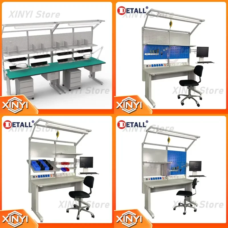 ESD Workbench with Adjustable Height for Electronic Assembly Line for Factory Maintenance Industrial Worktable Anti Static