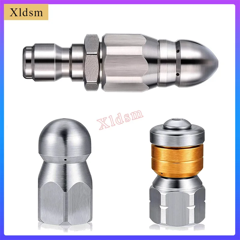 

Sprayer head 1/4Inch Stainless Steel High Pressure CleanerDrainSewerCleaningPipeSewer Spraying Quick Plug Drain Hose NozzleTools