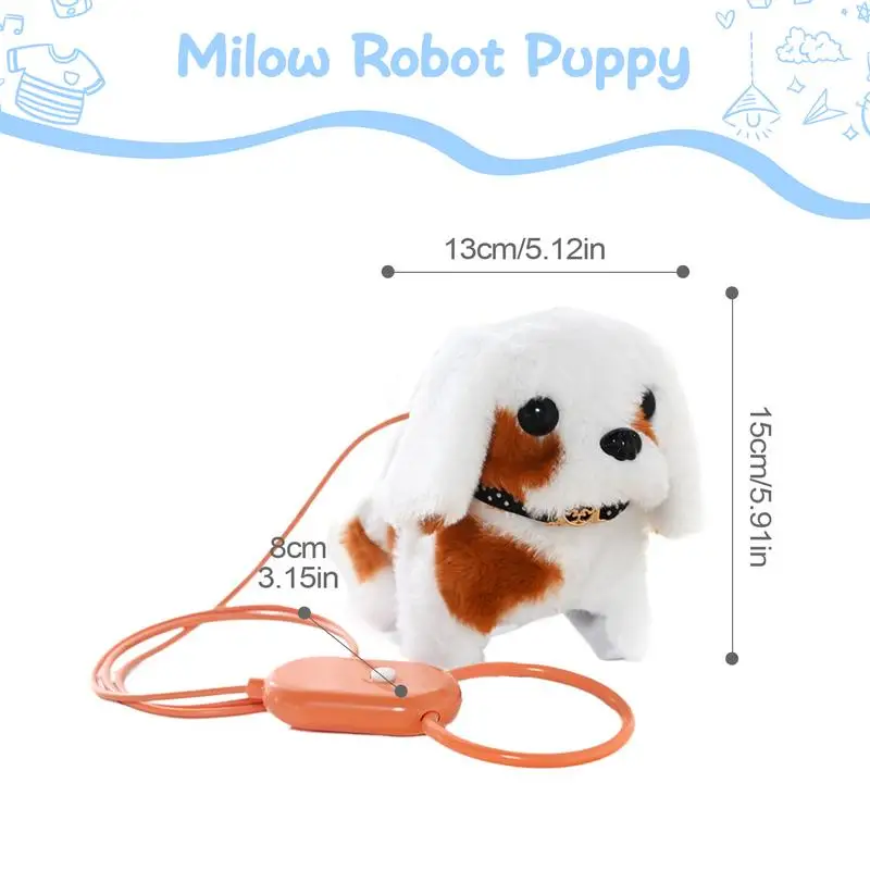 Jouet Électrique en Peluche pour Chien qui Aboie, Figurines Interactives, Animal Réaliste, pour Enfant, Famille et Amis