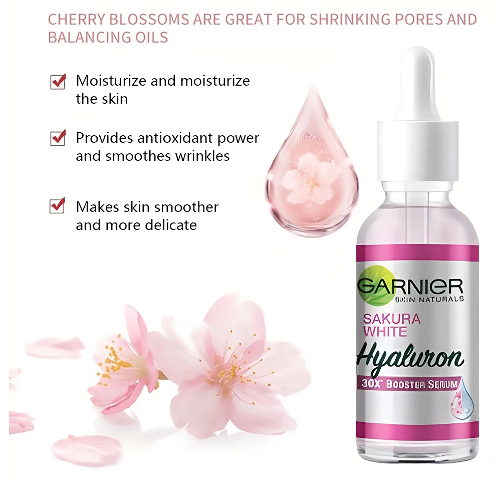 Garn nier serum sakura glow 30x hyaluronic booster feuchtigkeit spendendes serum 30ml straffen des haut gesichts serum