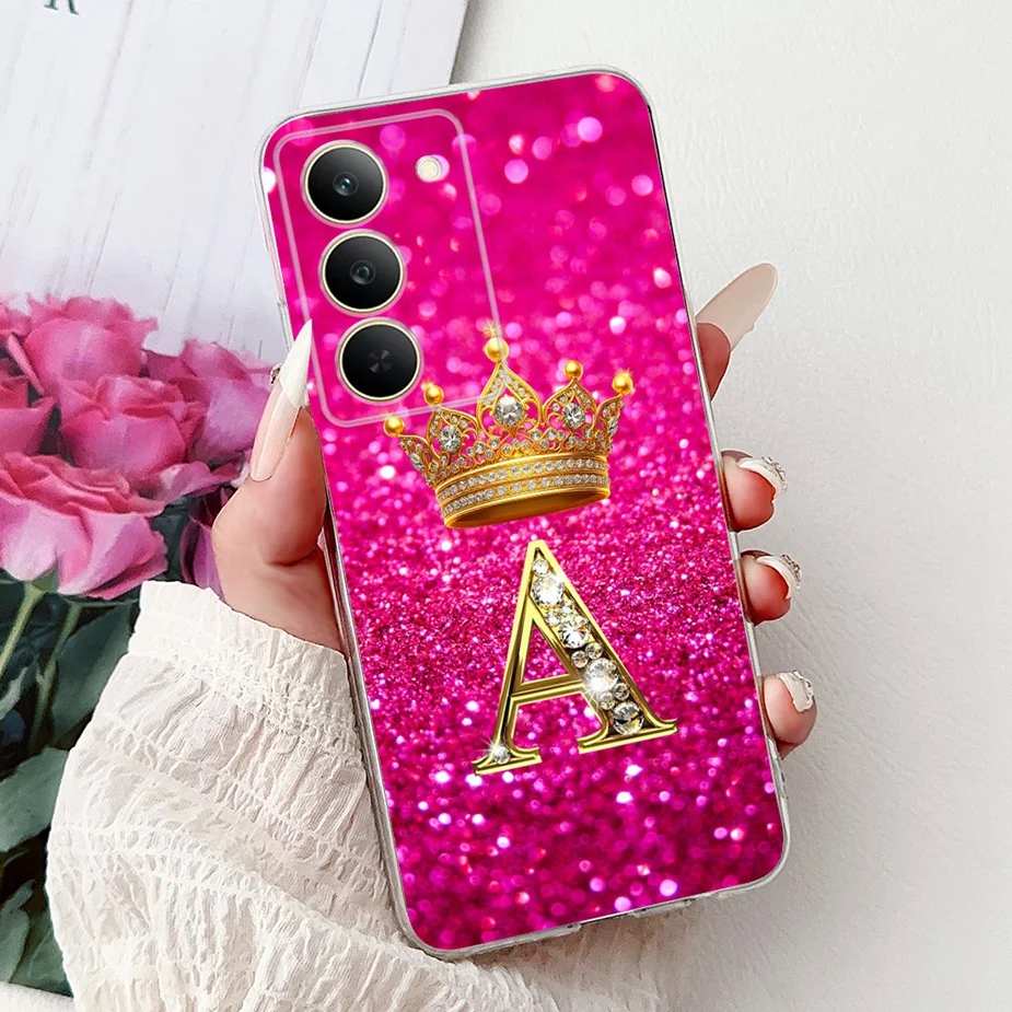 For Realme 14X 5G Case Luxury Crown Letters Cover Soft Silicone Phone Cases For Realme 14X Realme14X 5G Back Cover 6.67'' Bumper