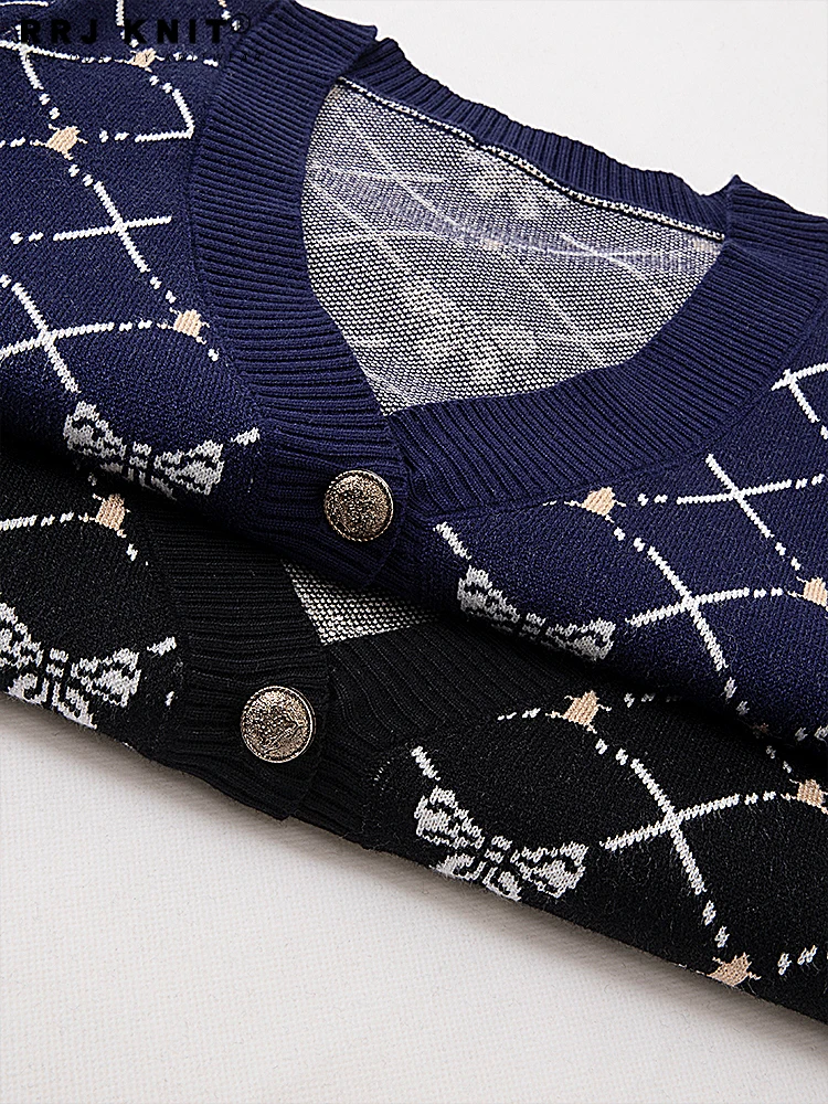 Coréen Sle noeud brodé tricots femmes coupe ajustée printemps automne couche de finition V Ne Long Sve ort longueur