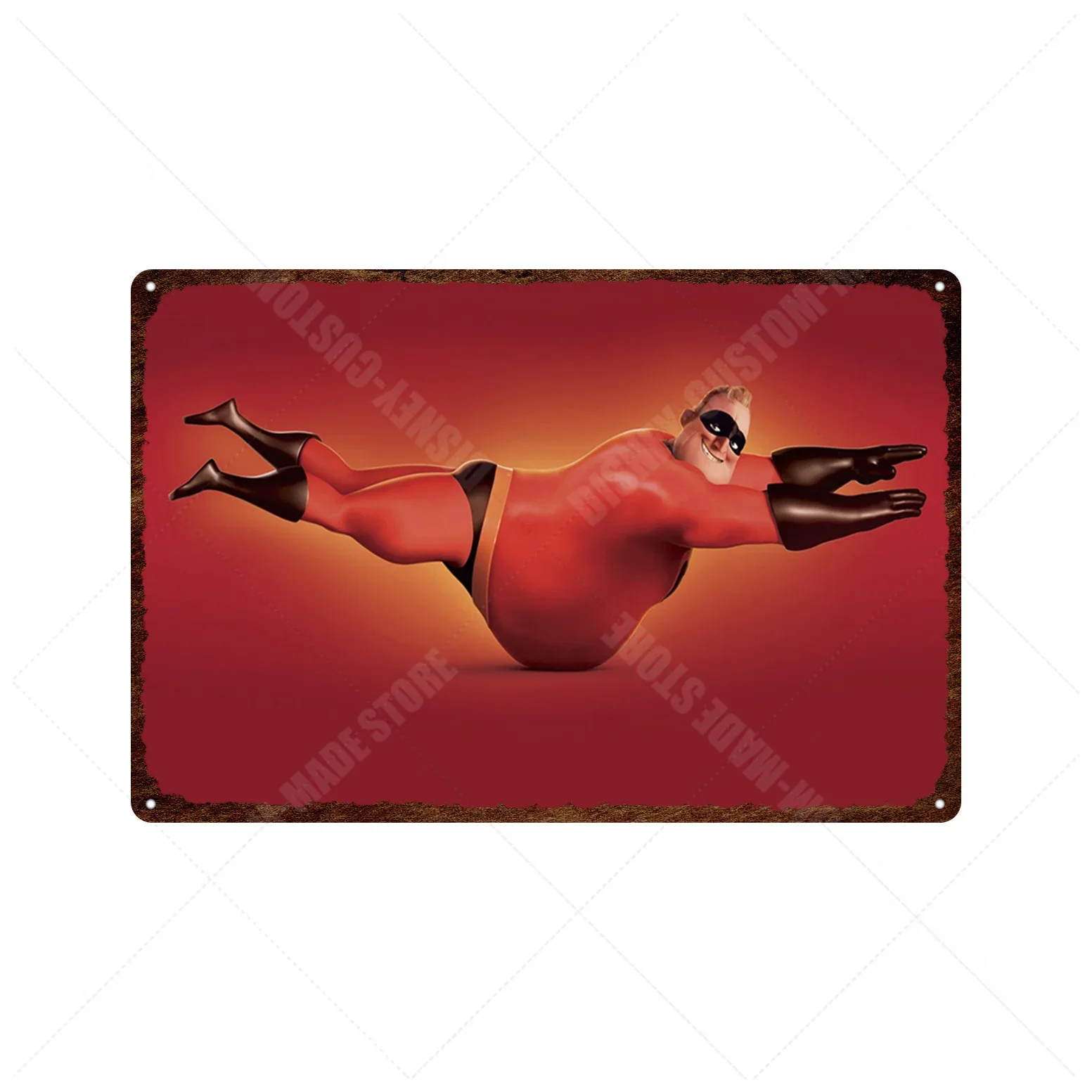 The Incredibles Metal Sign Disney Movie Metal Poster Vintage Tin Plate Wall Decor Disney Cartoon Wall Stickers Garage Decor