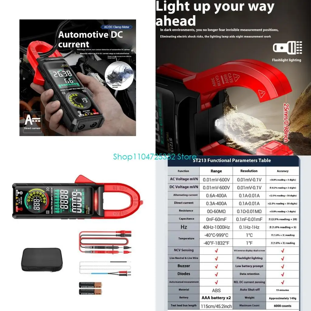 

P5EA Industrial Clamp Multimeter Capacitance Resistance Tester Double Screen Display Temperature Frequency Measurement