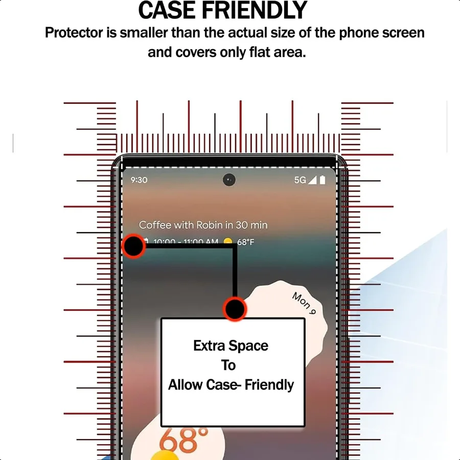 Proteggi schermo RKINC [Confezione da 3] per Google Pixel 8A Pellicola salvaschermo in vetro temperato 0,3 m [Garanzia a vita][BubbleFree][Ant