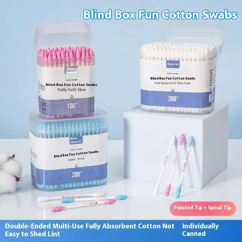 100/200Pcs Double Head Multi-purpose Fluorescent Agent Free Cleaning Tampons Cotton Buds Baby Nursing Supplies Baby Cotton Swab