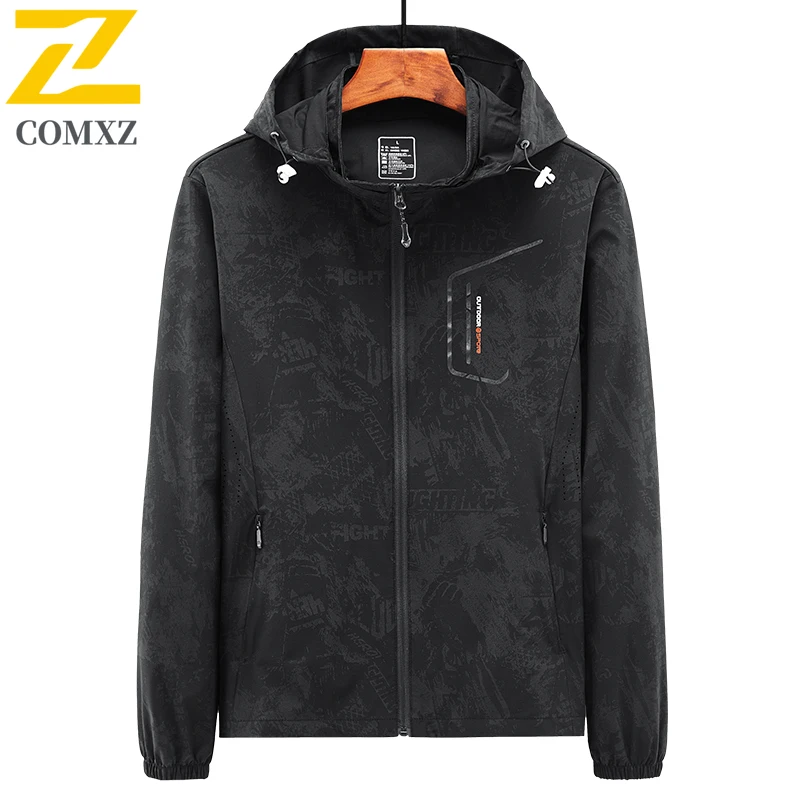 High-end Sunscreen Jacket Men's Summer Elastic Waterproof Breathable Ice Silk Windbreaker Men Casual Bicycle Fishing Hooded Coat