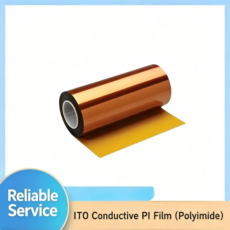 Heat Resistant Flexible Conductive Substrate, 50μm Amber & Transparent Polyimide PI ITO Film for OLED Perovskite OPV Experiment