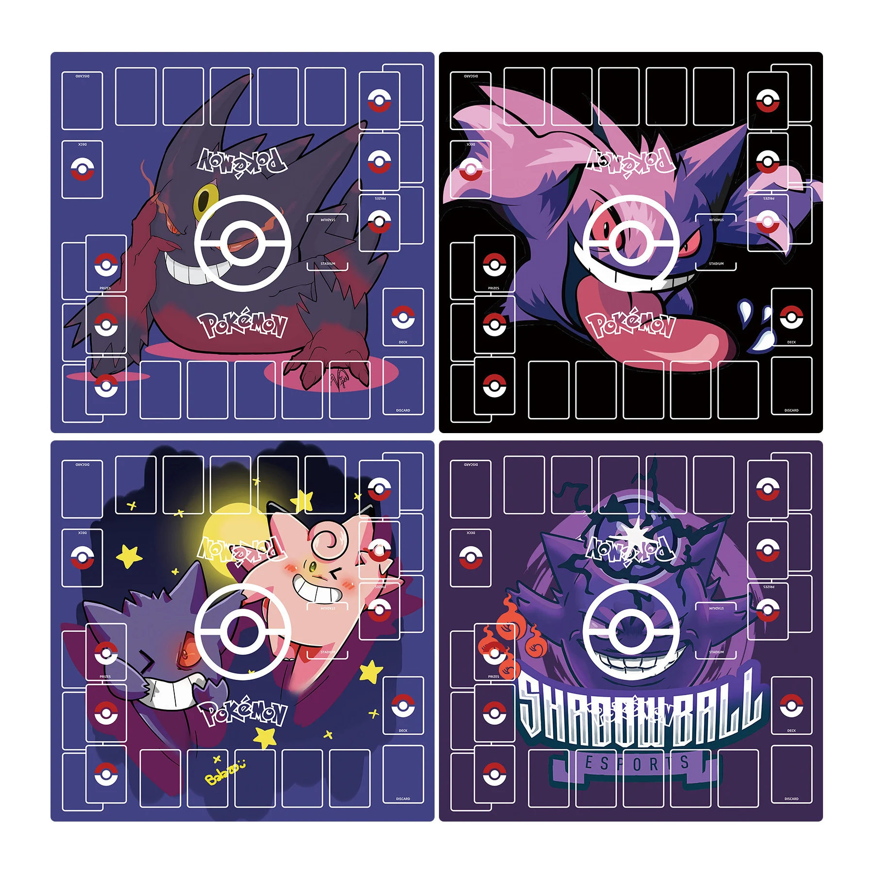 

600X600X2Mm Diy Ptcg Gengar Jigglypuff Card Battle Mat Ptcg Gengar Double Player Board Game Card Duel Plate Battle Mat Gift Toy