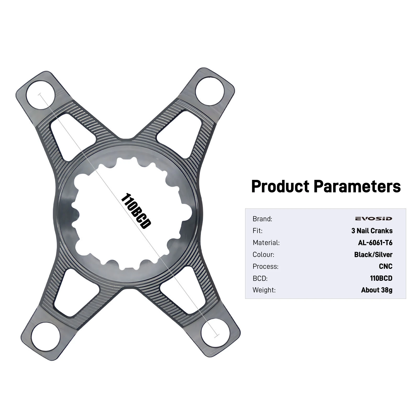 Road Bike Chainring Adapter 3 Bolts For SRAM Spider To 110BCD For