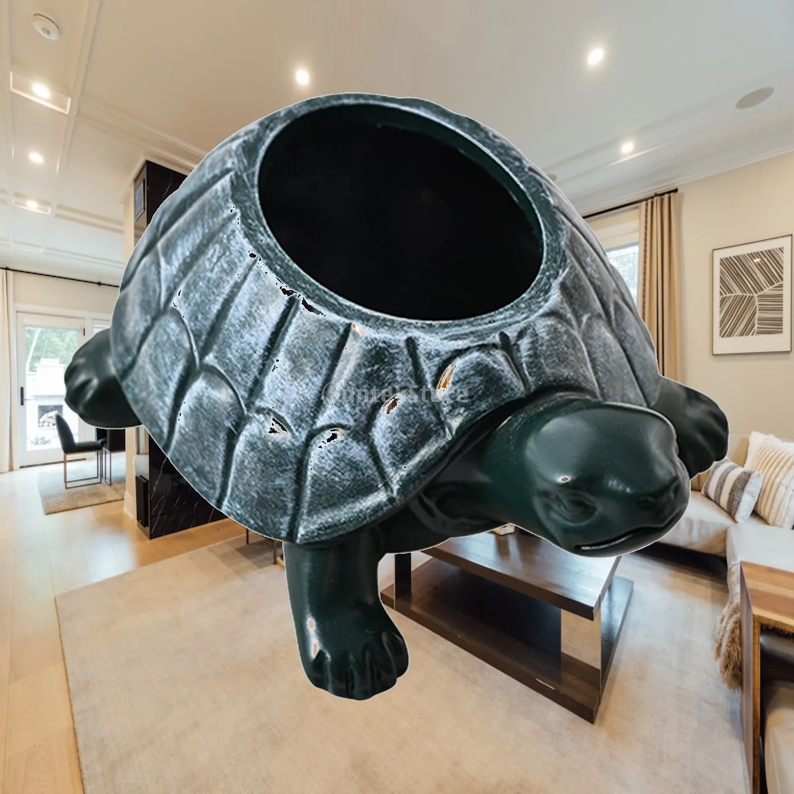 Turtle Planter Tortoise Flower Pot Decorative Art Tabletop Craft Animal Figurine for Courtyard Office Restaurant