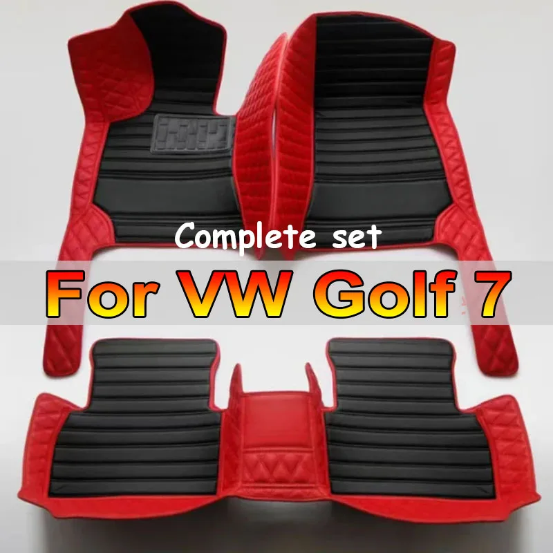 Car Floor Mats For Volkswagen VW Golf 7 7.5 GTE GTD GTI 2012~2020 Carpets Leather Mat Rugs Pad Interior Parts Car Accessories