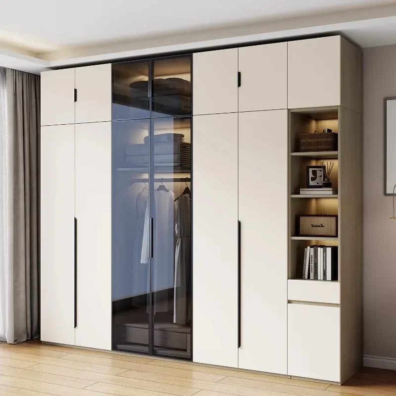 Wooden Minimalist Closet Storage Organizer Cupboard Clothes Wardrobe Partitions Living Room Shelves Ropero Furniture For Room
