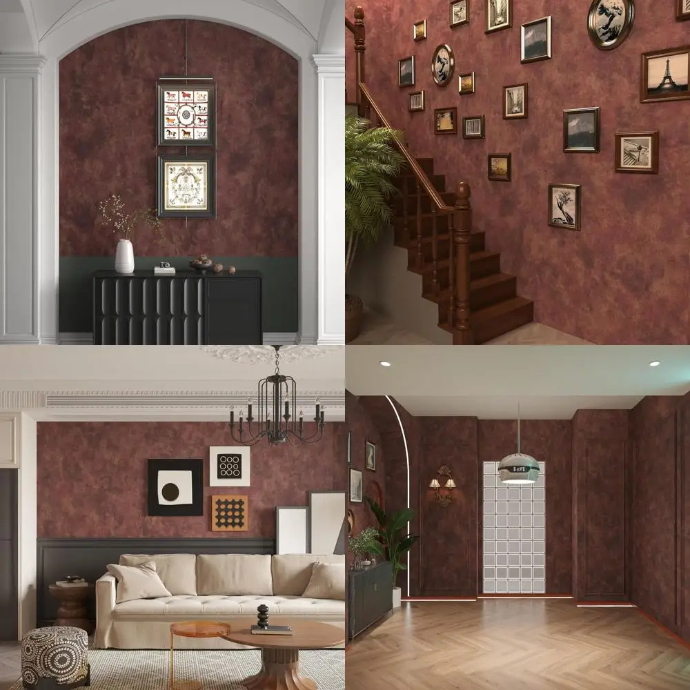 

Роскошные обои из красного золота в деревенском стиле из бетона, толстые и широкие, идеально подходят для стен спальни и гостиной