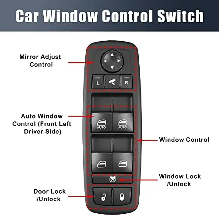 68141890AA Car Interior Accessories Window Control Switch Automotive Window Glass Lifter Switch Fits For Jeep Cherokee2014-2017