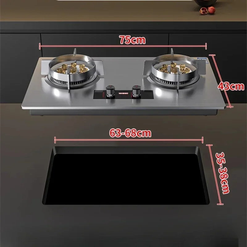 High power gas stove double stove household embedded natural gas liquefied gas desktop energy saving