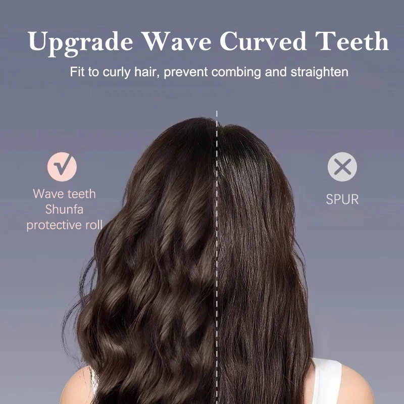 1個入り ダブルロウ ワイドトゥースコーム ロングパーマヘア カールヘア ふんわりスタイリングツール 特殊ヘアコーム 静電気防止ヘアブラシ