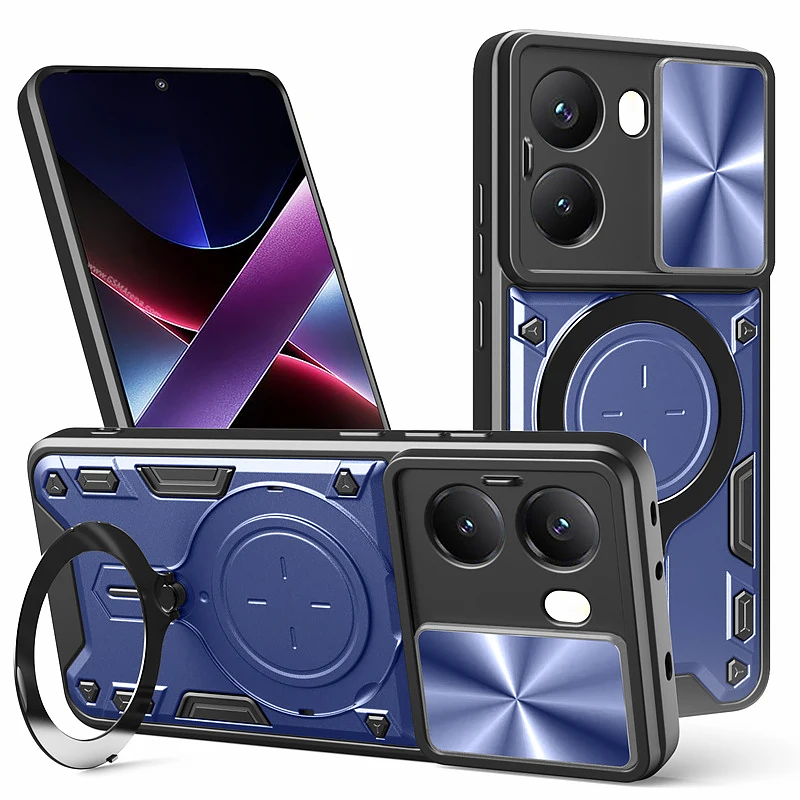 Coque arrière de luxe pour Poco X7 X7Pro 5G, étui de protection d'objectif, anneau de support, Coque pour Poko Pocco Little X7 X 7 Pocox7 Pro Funda