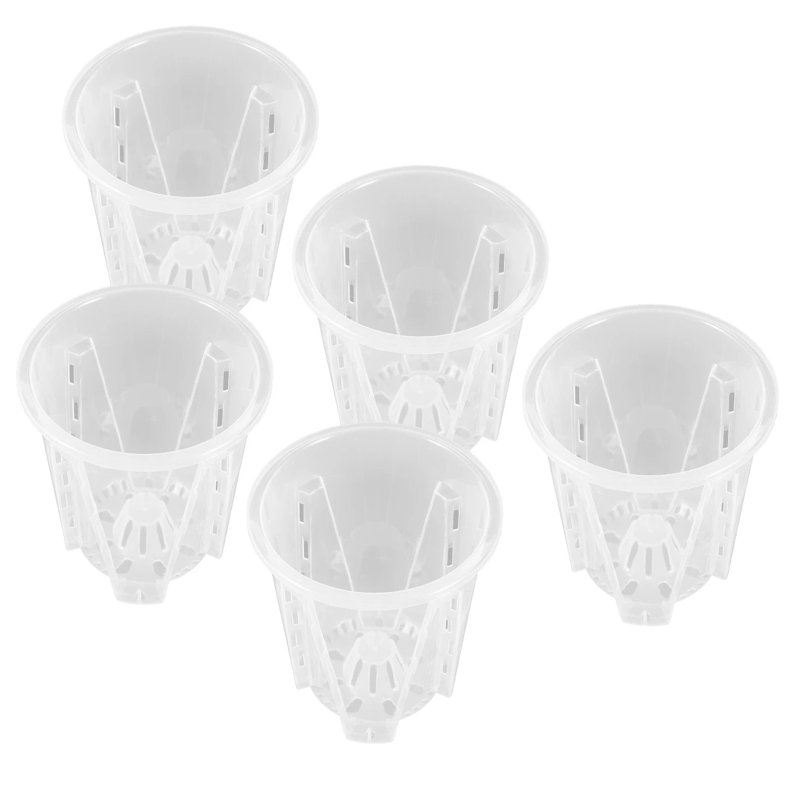 

5 Pcs Orchid Planting Pots Transparent Nursery Grow Containers with Drainage Holes for Indoor Plants Plastic Garden Supplies