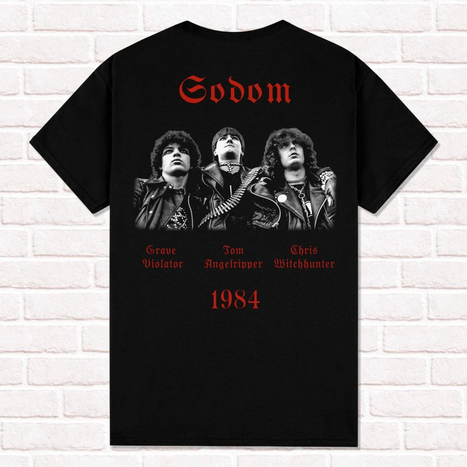 تي شيرت سدوم في علامة الشر 1985 ثراش ميتالهيدز ستايل تي شيرت علوي سيدتي قطن كم قصير شارع العليا #2