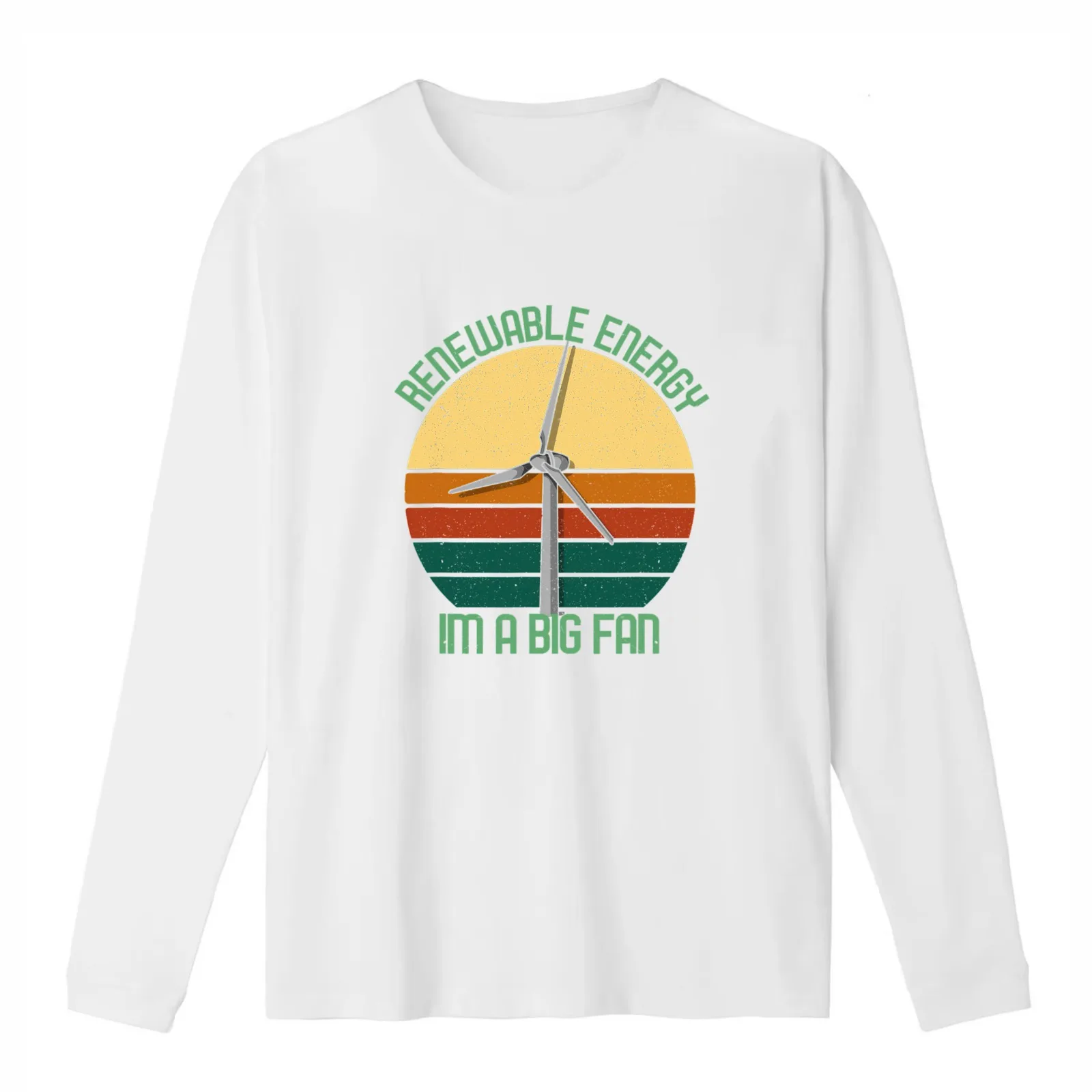 Vintage Earth Day Renewable Energy I'm A Big Fan Gift T-Shirt Summer Casual Cotton Tee Oversized Streetwear Tops 100% Cotton