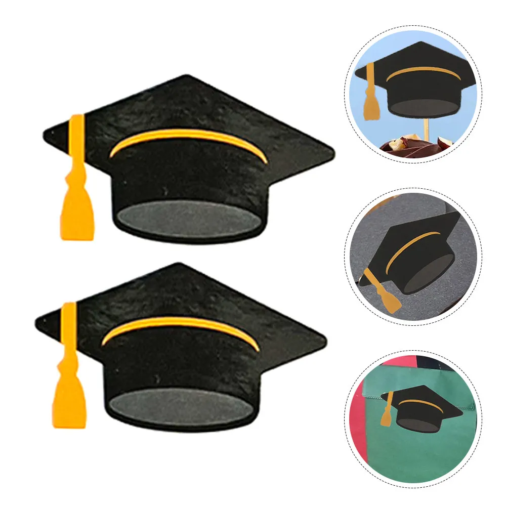 

10 Sheets Graduation Cap Stickers Self-Adhesive Doctorate Degree Hat Decals for Gift Wrapping Scrapbooking Envelope Sealing