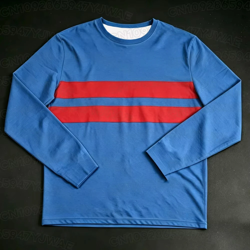 Jungen-, Mädchen-, Kinder-Deltarune-Kris-Cosplay-Langarmshirt, modisches, grün-gelb gestreiftes Pullover-T-Shirt für Damen und Herren. – Detail 8