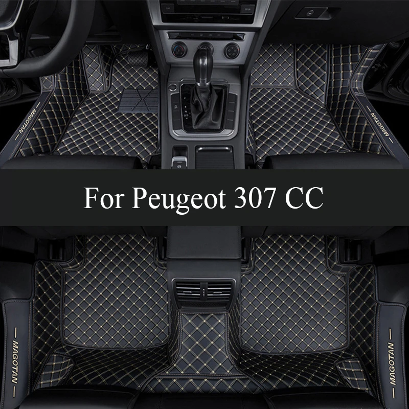 

Car Floor Mats For Peugeot 307 CC 2003-2010 DropShipping Center Interior trunk mat 100% Fit Leather Carpets Rugs Foot Pads