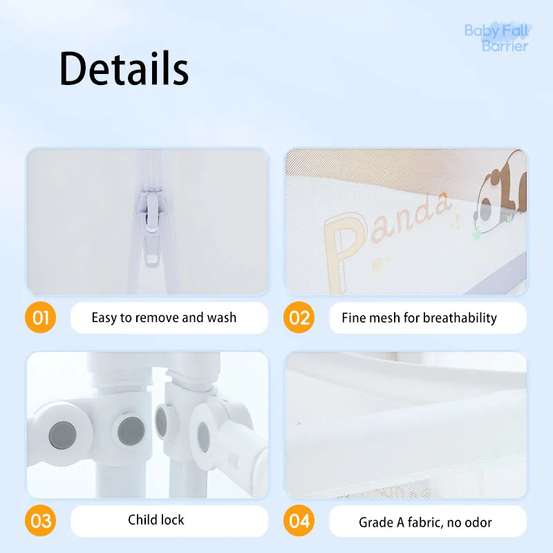 Baby Safety Bed Rails 150cm Barrier Children Playpen Bed Guard Bedroom Protector Kid Sleeping Rail Protective Adjustable Fence