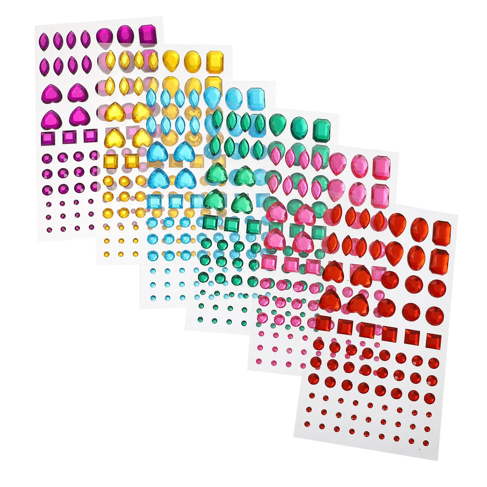 

6 Sheets Craft Crystal Diamond Sticker Nail Decor Rhinestone Paper Stickers Plastic Child