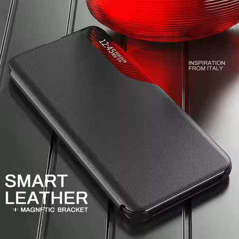 Smart Window View Leather Flip Case For Samsung Galaxy S20 S21 FE S9 S10 Note 20 S22 Ultra 10 Plus Lite 9 8 Magnetic Stand Cover