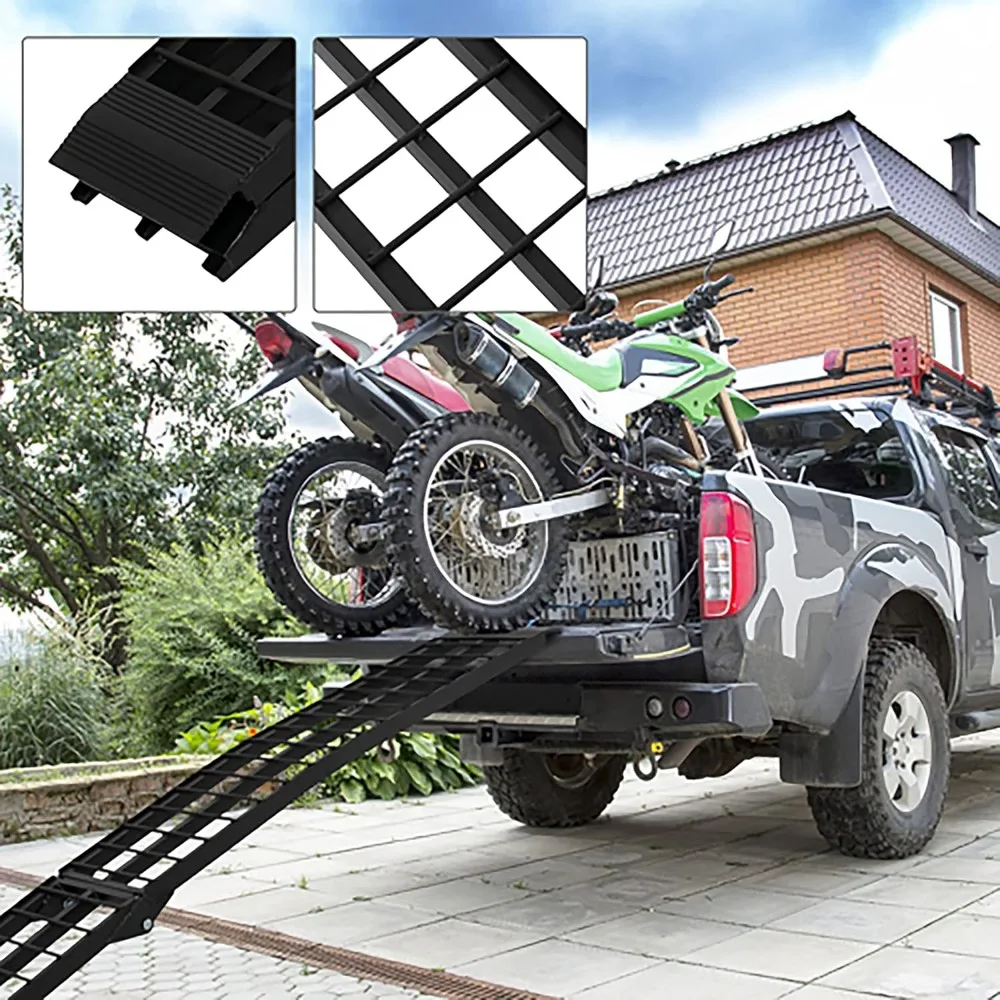 2Pcs Heavy Duty 10 ft (120x 11.25) Loading Ramps Replacement for Lawnmower ATV Pickup Truck Motorcycle Dirtbike Folding Aluminu