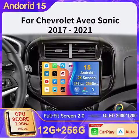 Android Auto For Chevrolet Aveo Sonic 2017 - 2021 Multimedia Car Radio Monitor Player Autoradio GPS Navigation Stereo Carplay BT