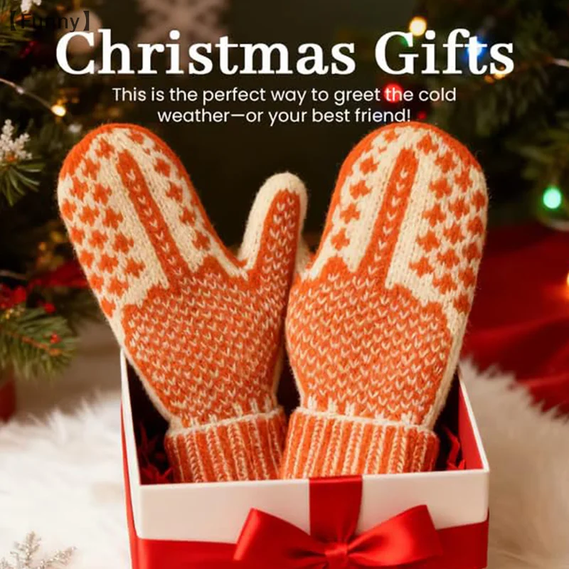 [Zabawne] Rękawiczki z listu niegrzecznych, przytulne, dziergane z ukrytą wągrem, ręcznie robione na drutach rękawiczki z ukrytym środkowym palcem, ciepłe zimowe rękawiczki dla kobiet