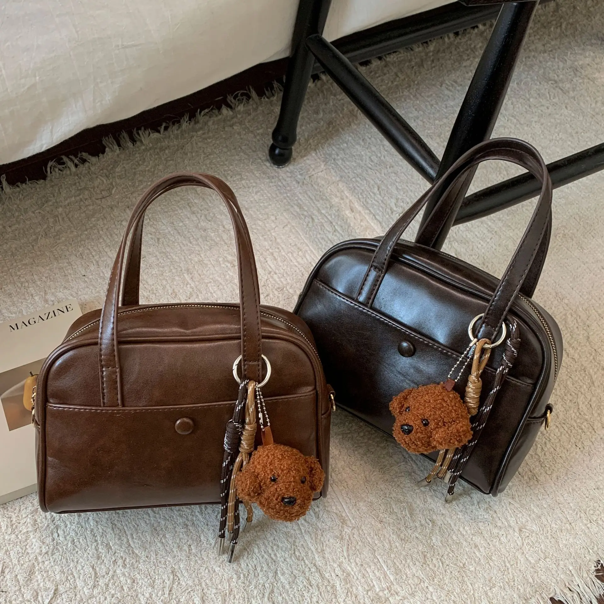 

2025 New Vintage Large Capacity Tote Bag for Women, Genuine Leather Multi-way Shoulder Crossbody Purse, Retro Chic Work Bag