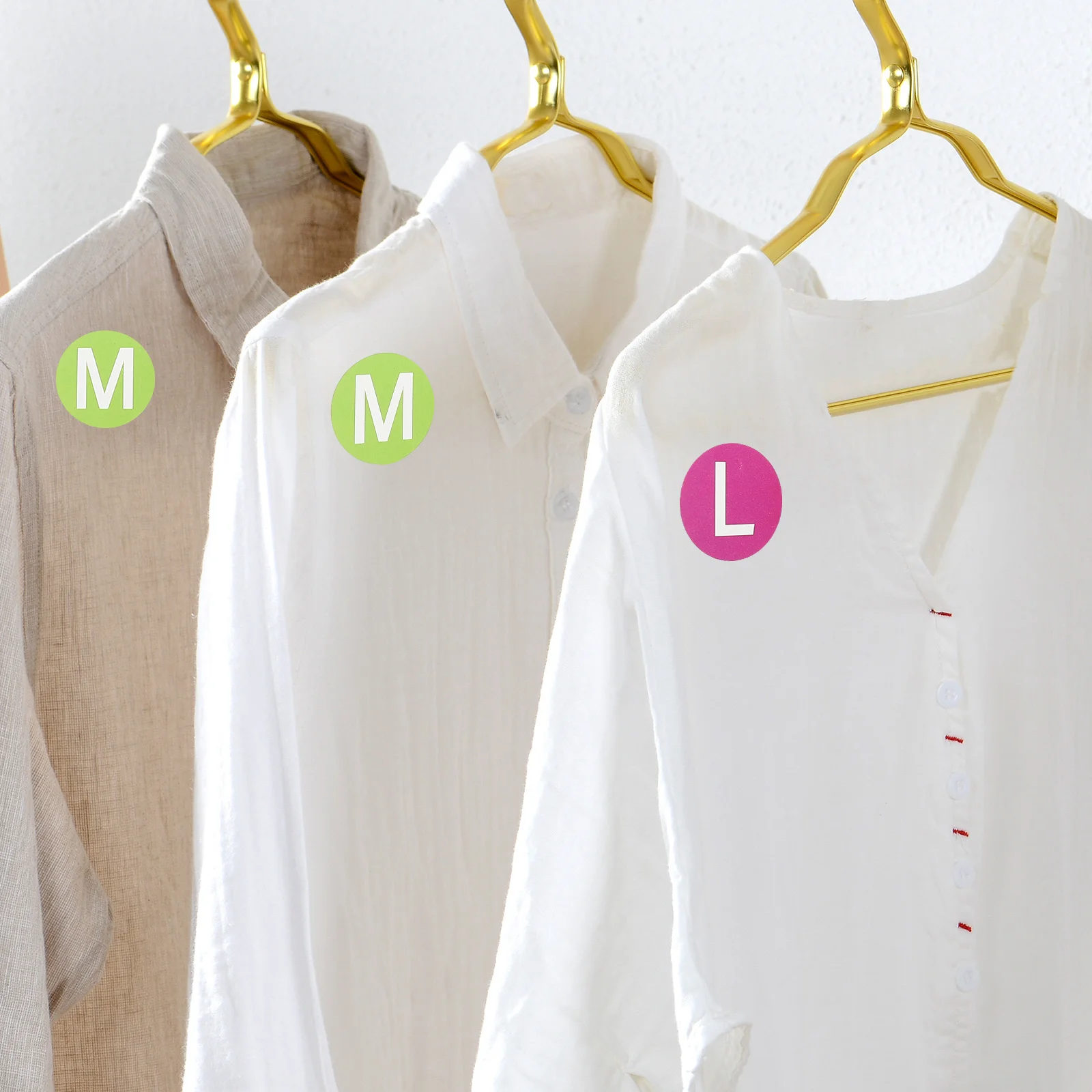 

6pcs 6 Rolls Round Self-Adhesive Size Labels Clothing Stickers For Retail Clothing Tags Fabric Plastic Packaging Easy