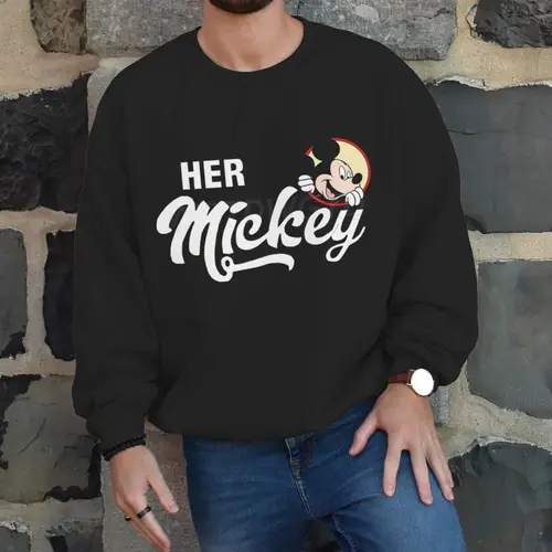 Imagen 2 del producto Sudadera a juego para parejas, diseño de Mickey y Minnie, para hombre y mujer, cuello redondo, ropa deportiva, regalo para amantes de la luna de miel