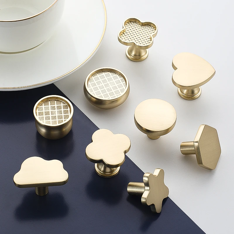 Handles Drawer Cabinet Furniture Kitchen Handles for Cabinet Knob Door Drawer Furniture Kitchen Knob Zinc Alloy Single Hole Gold