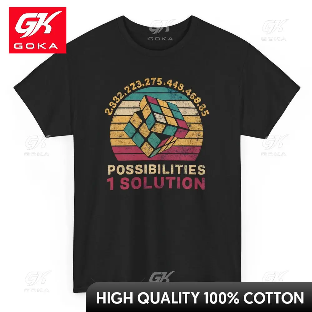 

Puzzle Cube One Solution Graphic T Shirts Mens Clothing Tops & Tees Cotton Women Printed T-shirt Y2K Clothes Cute Funny Tshirt