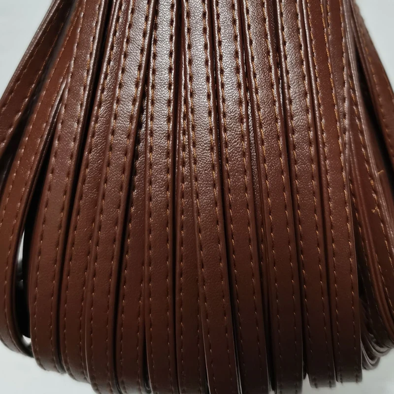 1m corda in pelle PU artificiale 7mm striscia di corda in pelle nera Vintage per borsa da donna fai da te cinturino regolabile con ciondolo al collo