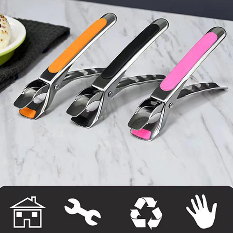 Anti-scald Gripper Clip Hot Dish Non-slip Plate Bowl Clip Retriever Tongs Silicone Handle Bowl Dishes Anti-scald Kitchen Tool